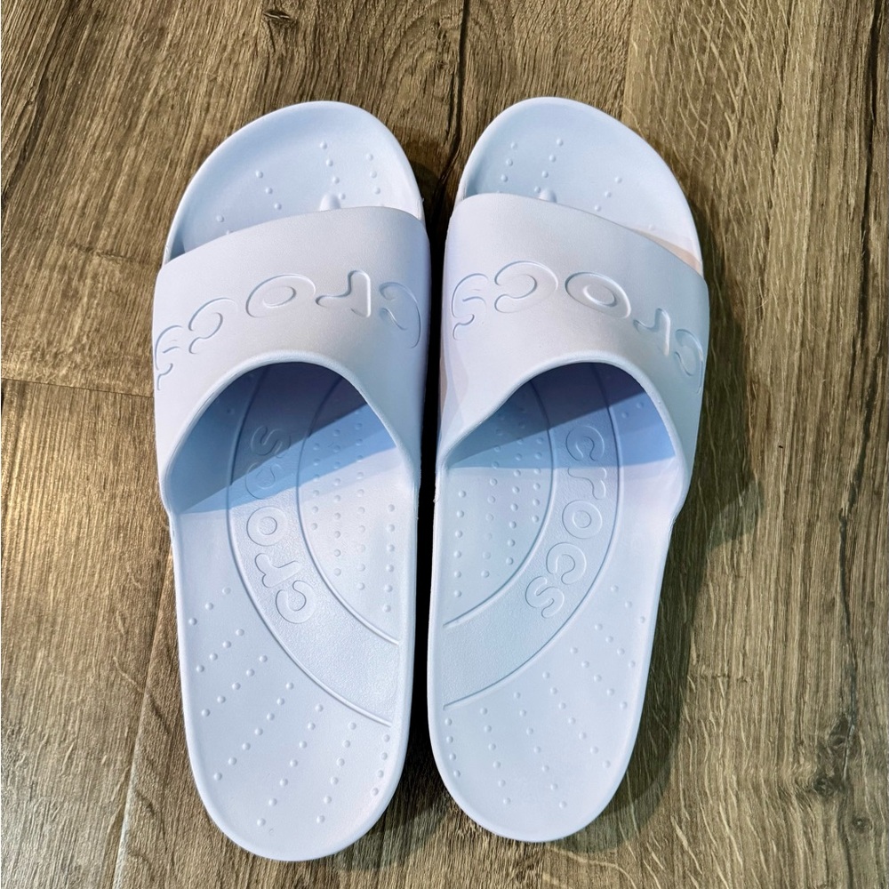 CROCS Light Blue Slide Sandals - Picture 2 of 5